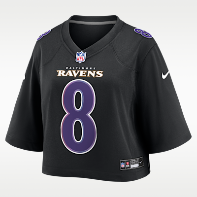 Lamar Jackson Baltimore Ravens Women's Nike NFL Cropped Tundra